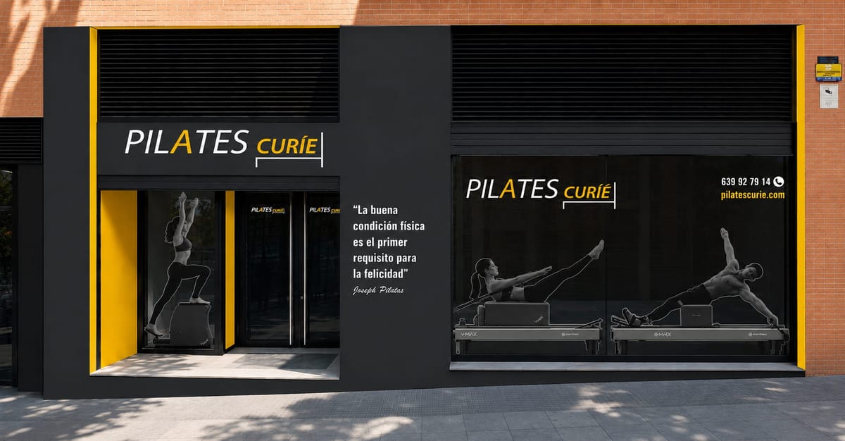 Fachada del estudio Pilates Curíe en Paseo de los Pontones 20, barrio Imperial de Madrid